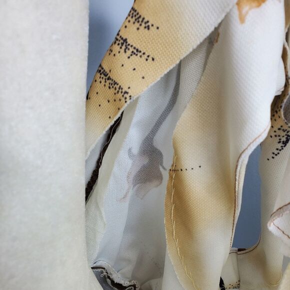 VINTAGE 70s maxi dress ruffle‎ sleeveless brown floral L - Picture 6 of 12